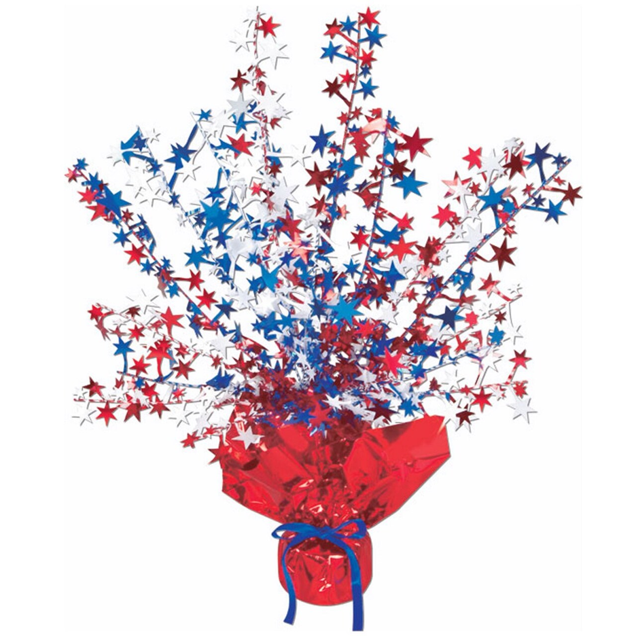 Beistle Club Pack of 12 Red, White and Blue Star Gleam 'N Burst Centerpiece Party Decorations 15"
